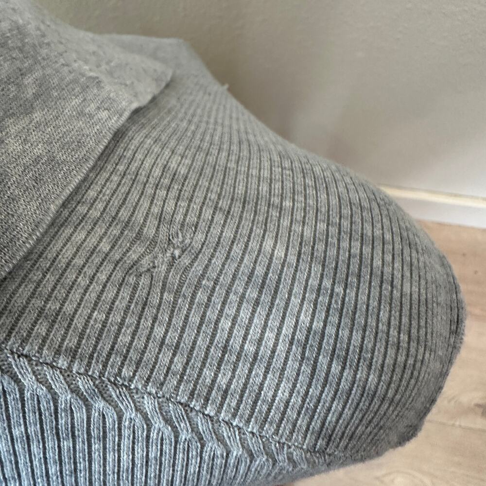 Michael Kors Gray Polo Sweater LARGE Fitted Cardigan Preppy Silk Cotton $300 - Picture 11 of 11